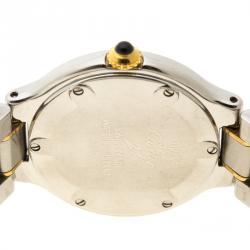 Pre Owned Cartier Silver Stainless Steel and Gold Must de Cartier Women's Wristwatch 28 mm