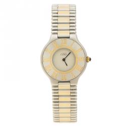 Pre Owned Cartier Grey Stainless Steel Must De Cartier 21 Women's Wristwatch 31 mm