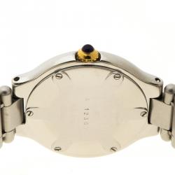 Pre Owned Cartier Cream Stainless Steel Must De Cartier 21 Women's Wristwatch 28 mm