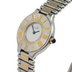 Pre Owned Cartier White Stainless Steel Must de Cartier 21 Women’s Wristwatch 27.5MM
