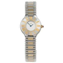 Pre Owned Cartier White Stainless Steel Must de Cartier 21 Women’s Wristwatch 27.5MM