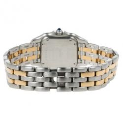 مملوكة مسبقًا Cartier Cream 18K Yellow Gold and Stainless Steel Panthere Women’s Wristwatch 22MM