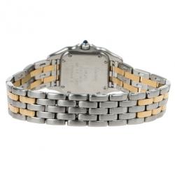 مملوكة مسبقًا Cartier Cream 18K Yellow Gold and Stainless Steel Panthere Women's Wristwatch 22MM