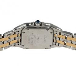 مملوكة مسبقًا Cartier Cream 18K Yellow Gold and Stainless Steel Panthere Women's Wristwatch 22MM