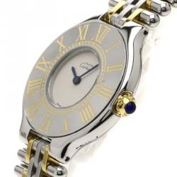Pre Owned Cartier Silver Stainless Steel Must 21 Women's Wristwatch 28MM