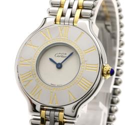 Pre Owned Cartier Silver Stainless Steel Must 21 Women's Wristwatch 28MM