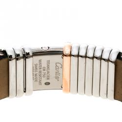 مملوكة مسبقًا ساعة يد نسائية كارتييه دكلاراشون تيتانيوم رصاصي وذهب 16 مم