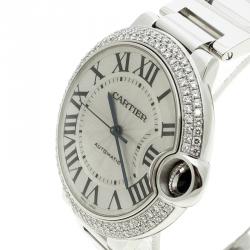 مملوكة مسبقًا ساعة يد نسائية كارتييه  بالون بلو دي كارتييه 3004 ذخب أبيض عيار 18 وألماس رصاصية فضية 36 مم