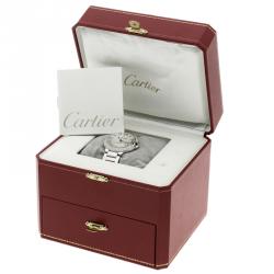 مملوكة مسبقًا ساعة يد نسائية كارتييه  بالون بلو دي كارتييه 3004 ذخب أبيض عيار 18 وألماس رصاصية فضية 36 مم