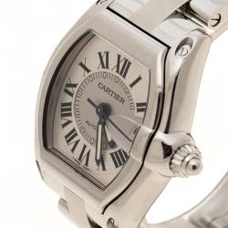 Pre Owned Cartier Silver Grey Stainless Steel Roadster 2510 Women's Wristwatch 38 mm