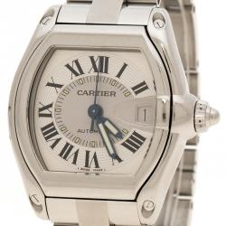 Pre Owned Cartier Silver Grey Stainless Steel Roadster 2510 Women's Wristwatch 38 mm