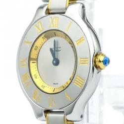 Pre Owned Cartier Silver Stainless Steel Must 21 Women's Wristwatch 28MM