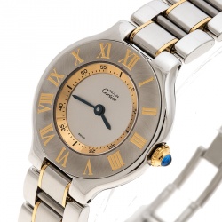 Pre Owned Cartier Silver Stainless Steel Must De Cartier 21 1340 Women's Wristwatch  28 cm