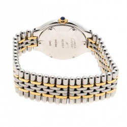 Pre Owned Cartier Cream 18K Yellow Gold and Stainless Steel Must De Cartier 21 125000P Women's Wristwatch 28 mm