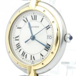 Pre Owned Cartier Ivory 18K Yellow Gold and Stainless Steel Panthere Vendome Women's Wristwatch 30MM