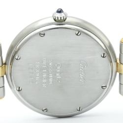 Pre Owned Cartier Ivory 18K Yellow Gold and Stainless Steel Panthere Vendome Women's Wristwatch 30MM