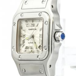 Pre Owned Cartier Silver Stainless Steel Santos Galbee Women's Wristwatch 24MM