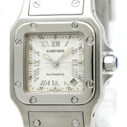 Pre Owned Cartier Silver Stainless Steel Santos Galbee Women's Wristwatch 24MM