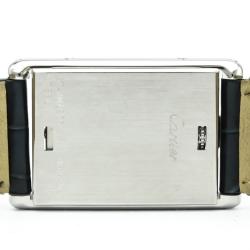 مملوكة مسبقًا Cartier Silver Stainless Steel Tank Basculante Women's Wristwatch 24MM