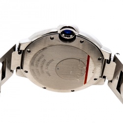 Pre Owned Cartier Silver Stainless Steel Ballon Bleu Diamonds 3284 Women's Wristwatch 36 mm