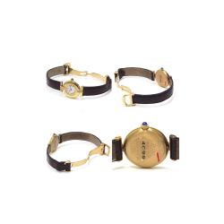 Pre Owned Cartier Ivory Gold Plated Sterling Silver Must de Cartier Colisee Women's Wristwatch 24MM