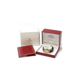 Pre Owned Cartier Ivory Gold Plated Sterling Silver Must de Cartier Colisee Women's Wristwatch 24MM