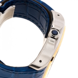Pre Owned Cartier Silver Santos 100 18k Yellow Gold & Stainless Steel Women's Wristwatch 42MM