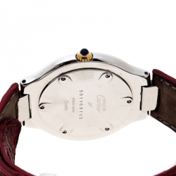 Pre Owned Cartier Cream Yellow Gold Plated and Stainless Steel Must de Cartier 21 Women's Wristwatch 34 mm