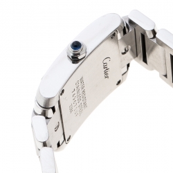Pre Owned Cartier Grey Stainless Steel Tank Francaise 2384 Women's Wristwatch 20 mm