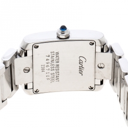 Pre Owned Cartier Grey Stainless Steel Tank Francaise 2384 Women's Wristwatch 20 mm