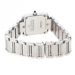 Pre Owned Cartier Grey Stainless Steel Tank Francaise 2384 Women's Wristwatch 20 mm