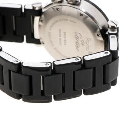 Pre Owned Cartier Black Stainless Steel Pasha Seatimer 3025 Women's Wristwatch 33 mm
