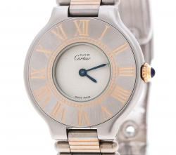 Pre Owned Cartier Grey Stainless Steel Must de Cartier Women's Wristwatch 28 mm