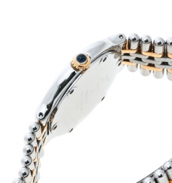 Pre Owned Cartier Silver Grey 18K Yellow Gold Plated and Stainless Steel Must de Cartier 21 1340 Women's Wristwatch 28 mm