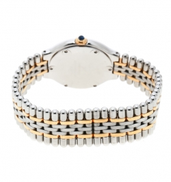 Pre Owned Cartier Silver Grey 18K Yellow Gold Plated and Stainless Steel Must de Cartier 21 1340 Women's Wristwatch 28 mm