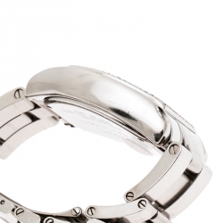 Pre Owned Cartier Peach Stainless Steel And Diamonds Roadster 2675 Women's Wristwatch 31 mm