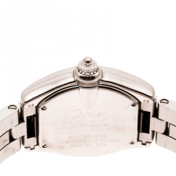 Pre Owned Cartier Peach Stainless Steel And Diamonds Roadster 2675 Women's Wristwatch 31 mm
