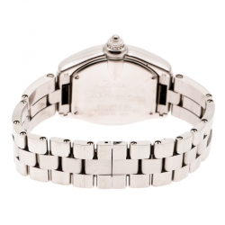 Pre Owned Cartier Peach Stainless Steel And Diamonds Roadster 2675 Women's Wristwatch 31 mm