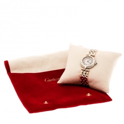 Pre Owned Cartier Beige 18K Yellow Gold Stainless Steel Panthère Vendôme 166920 Women's Wristwatch 24 mm