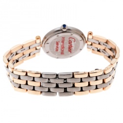 Pre Owned Cartier Beige 18K Yellow Gold Stainless Steel Panthère Vendôme 166920 Women's Wristwatch 24 mm