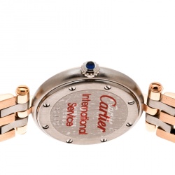 Pre Owned Cartier Beige 18K Yellow Gold Stainless Steel Panthère Vendôme 166920 Women's Wristwatch 24 mm