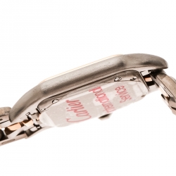 Pre Owned Cartier Cream 18K Yellow Gold Stainless Steel Panthère Women's Wistwatch 22 mm