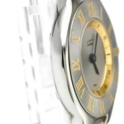 مملوكة مسبقًا  ساعة يد نسائية كارتييه مست 21 ستانلس ستيل فضية 28 مم  