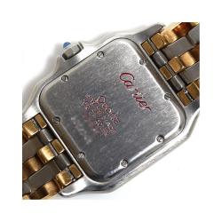 Pre Owned Cartier Silver 18K Yellow Gold and Stainless Steel Panthere de Cartier Women's Wristwatch 26MM