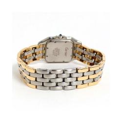 Pre Owned Cartier Silver 18K Yellow Gold and Stainless Steel Panthere de Cartier Women's Wristwatch 26MM