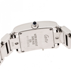 Pre Owned Cartier Cream Stainless Steel Tank Française 2384 Women's Wristwatch 20 mm