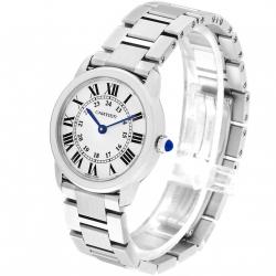 مملوكة مسبقًا Cartier Silver Stainless Steel Ronde Solo W6701004 Women's Wristwatch 29MM