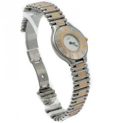 Pre Owned Cartier White Must De Cartier 21 Women's Watch 28MM