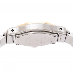 Cartier Cream 18K yellow Gold Stainless Steel Santos de Cartier 187903 Women's Wristwatch 24 mm