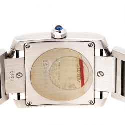 Pre Owned Cartier White Stainless Steel Tank Francaise 2301 Women's Wristwatch 25 mm